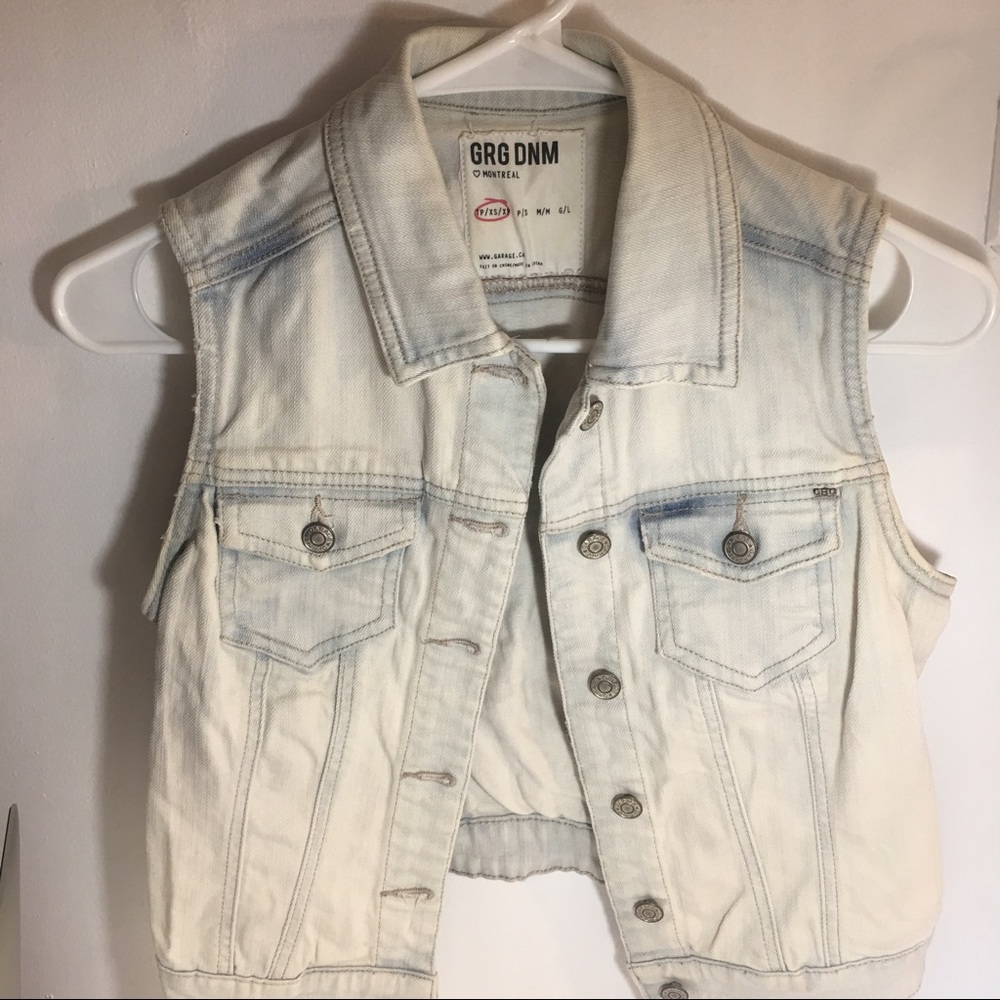 Light blue faded Denim Vest